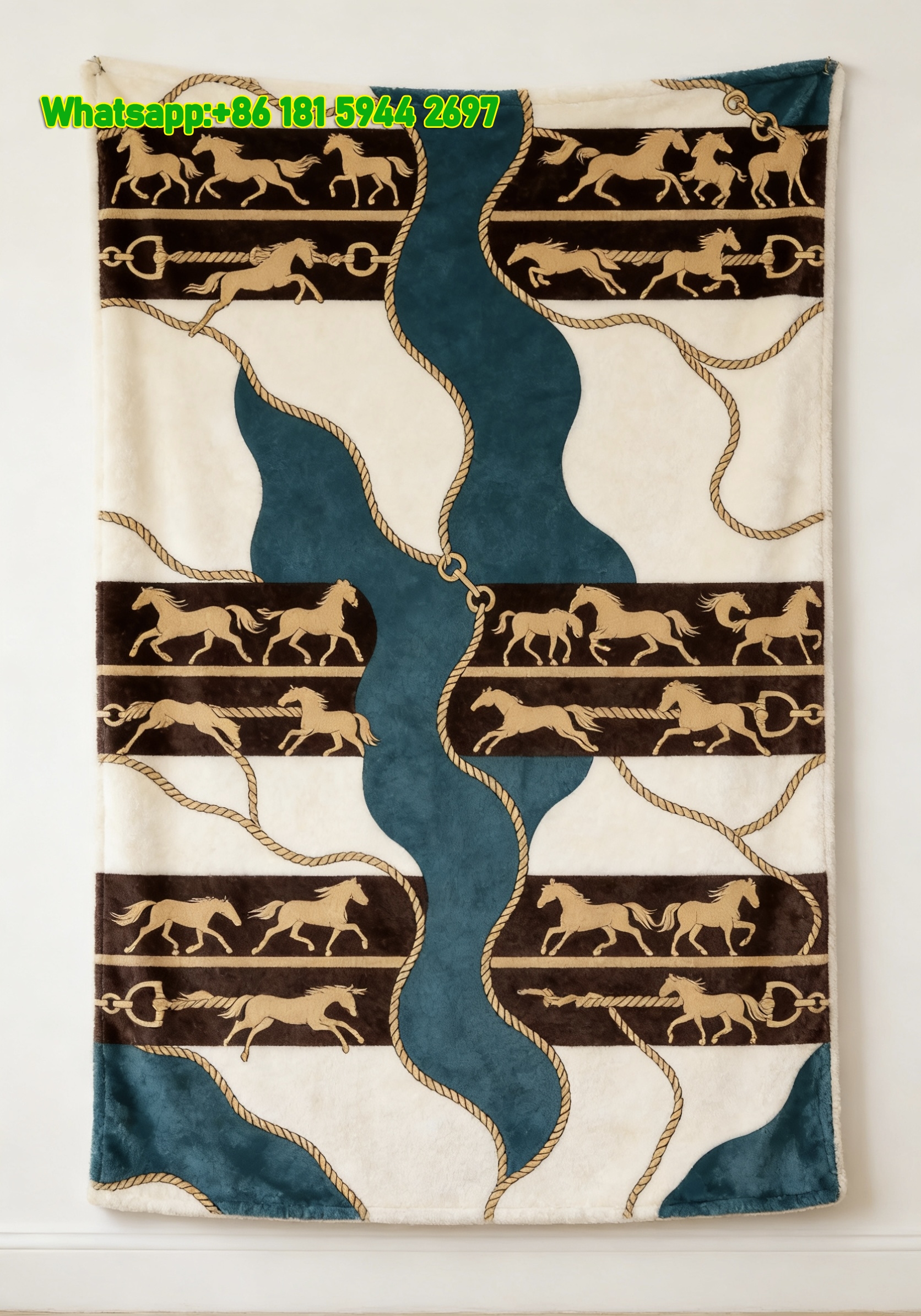 Hermes Equestrian Rope Flannel Throw Blanket IMG_5283